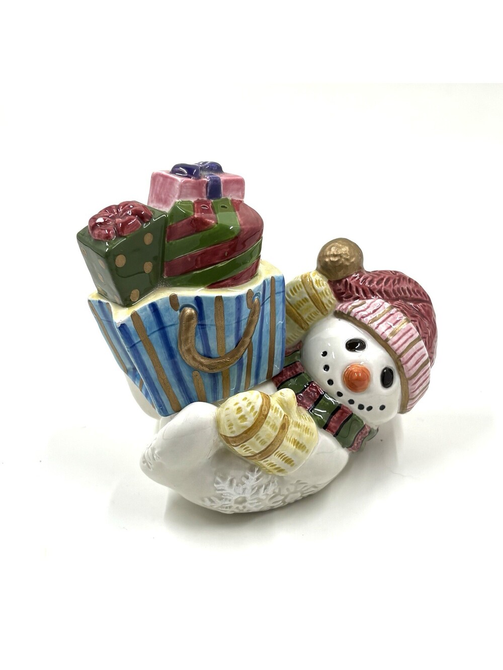 Fitz & Floyd Snowman Frosty Folks Set Salt & Pepper Shakers